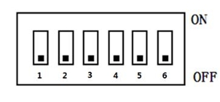 6-position DIP switch settings table