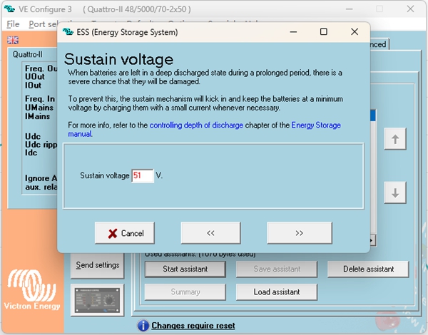 Sustain Voltage Setting
