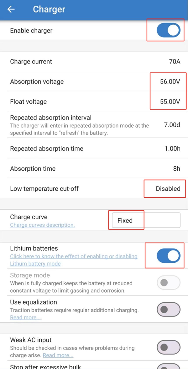 Inverter/Charger Settings
