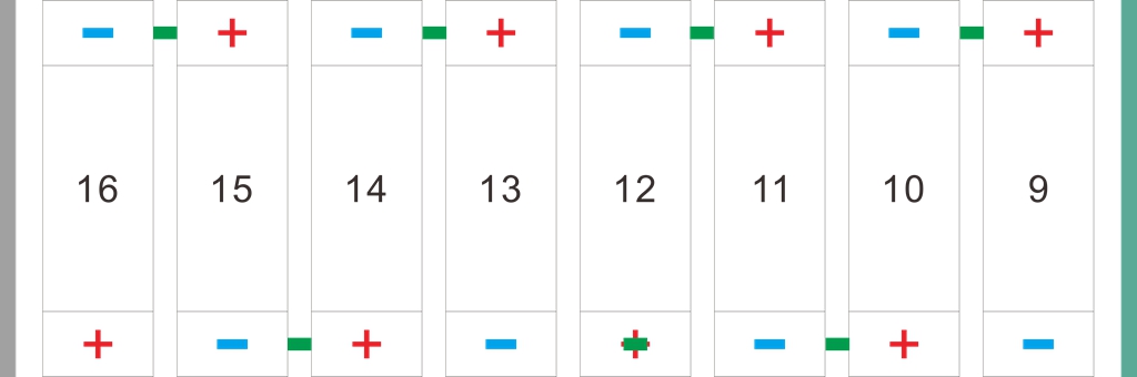 电芯排布与连接片连接示意图